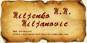 Miljenko Miljanović vizit kartica